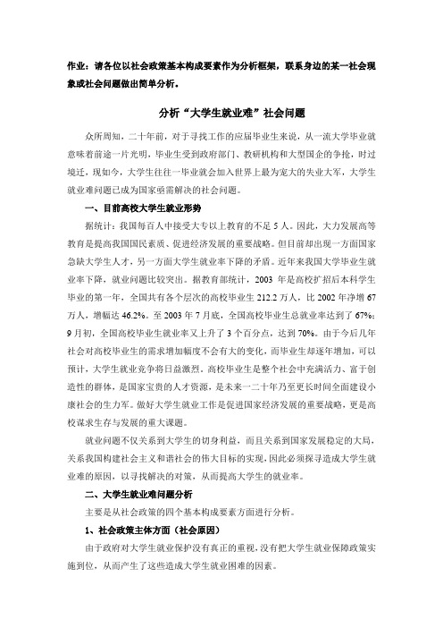社会政策与就业保护第一次作业