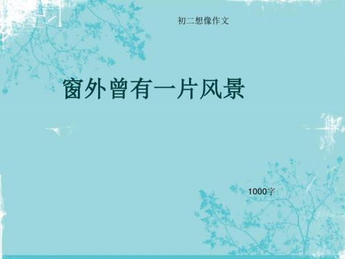 初二想像作文《窗外曾有一片风景》1000字(总13页PPT)