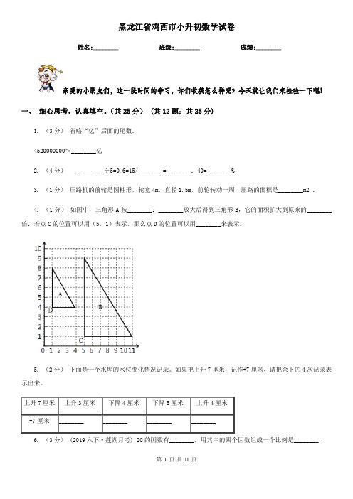 黑龙江省鸡西市小升初数学试卷