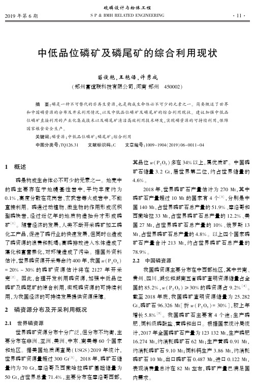 中低品位磷矿及磷尾矿的综合利用现状