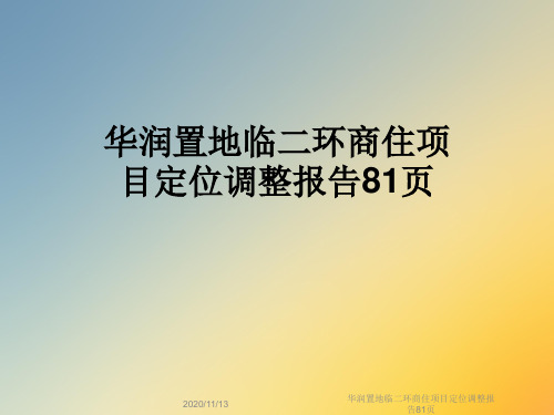 华润置地临二环商住项目定位调整报告81页