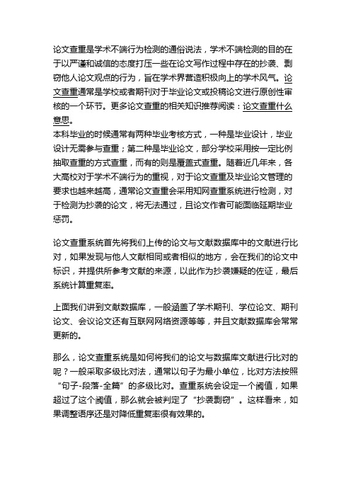 论文查重是什么意思