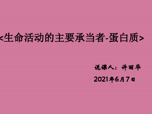 生命活动的主要承担者-蛋白质说课ppt课件