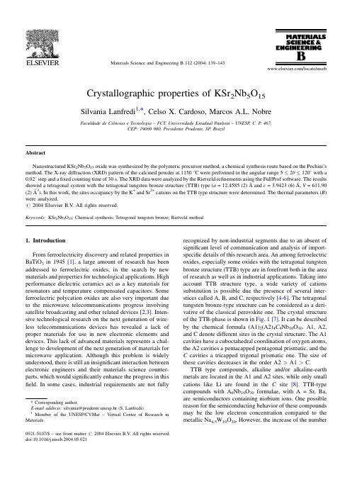 Crystallographic properties of KSr2Nb5O15