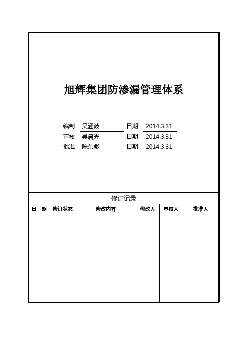 旭辉集团防渗漏体系讲解
