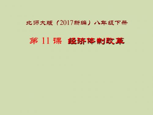 北师大版八年级历史下册《三单元 建设中国特色社会主义  第11课 经济体制改革》公开课课件_10