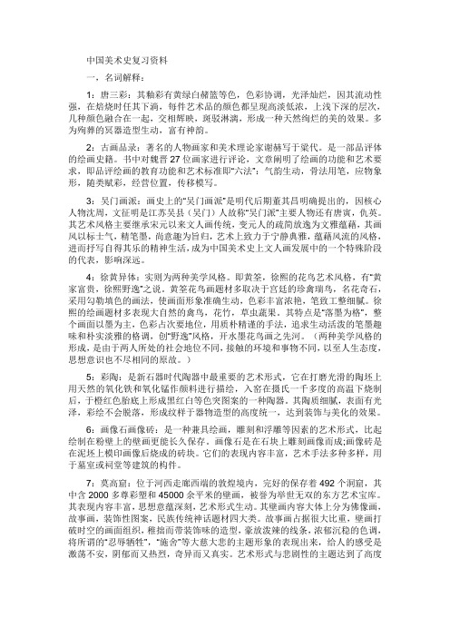 中国美术史复习资料