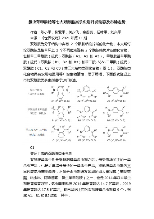 氯虫苯甲酰胺等七大双酰胺类杀虫剂开发动态及市场走势