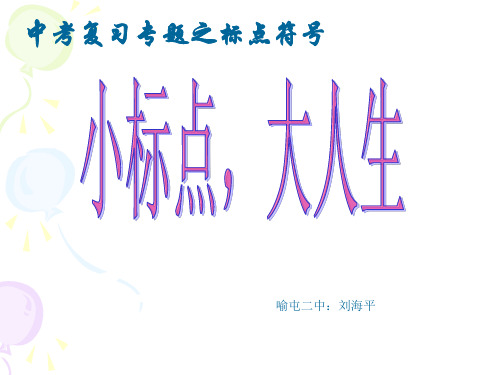 2017年中考语文复习ppt课件：标点符号专题复习解析