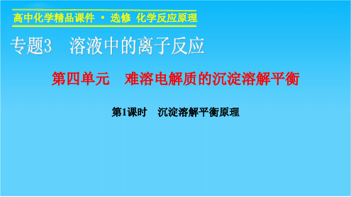 【课堂设计】高二化学苏教版选修4课件专题3 第四单元 第1课时 沉淀溶解平衡原理