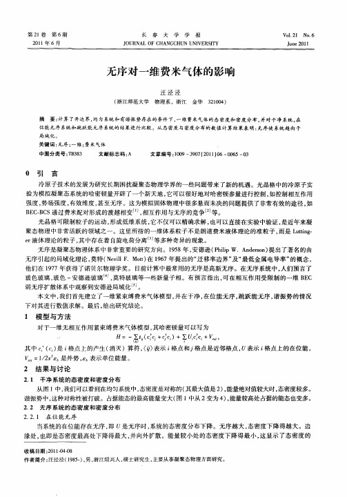 无序对一维费米气体的影响