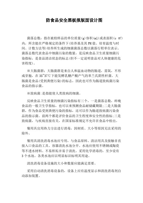 防食品安全黑板报版面设计图