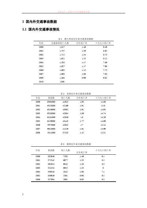 国内外交通事故数据比较