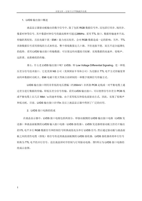 lvds液晶屏幕接口详解