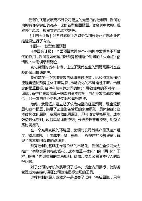 武钢财务管理