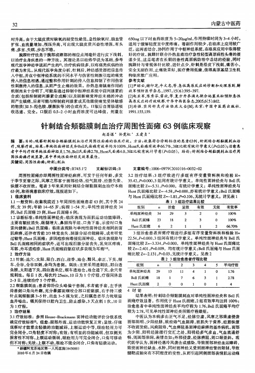 针刺结合颊黏膜刺血治疗周围性面瘫63例临床观察