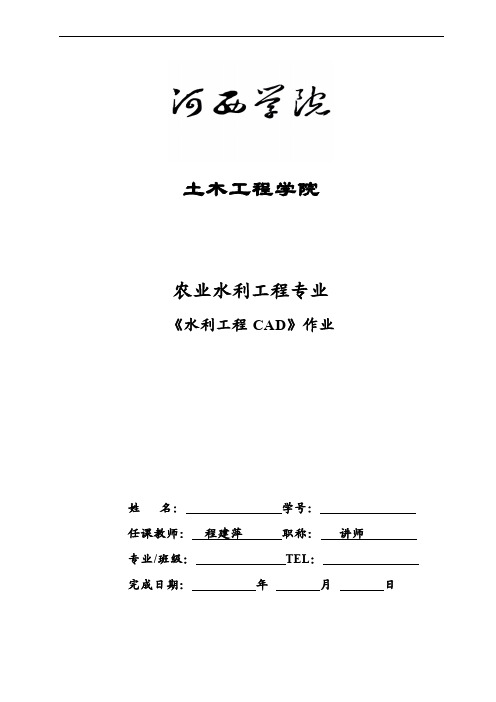 15水利制图CAD作业任务书