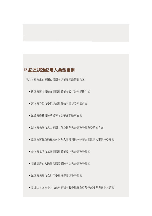 12起违规违纪用人典型案例