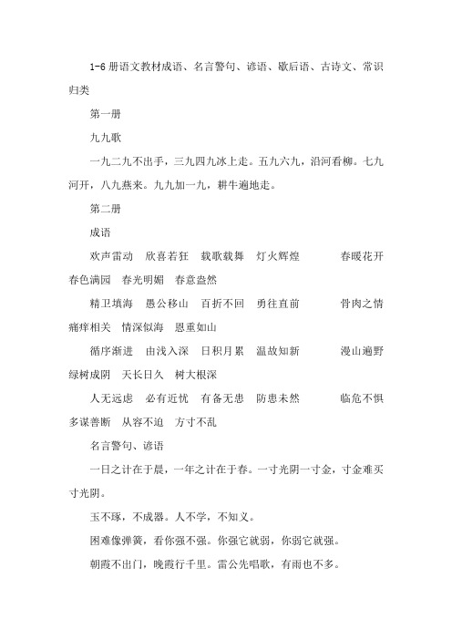 1-6册成语、名言