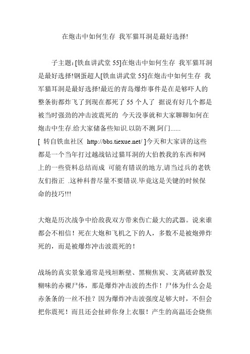 在炮击中如何生存 我军猫耳洞是最好选择!