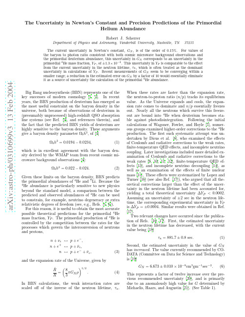 The Uncertainty in Newton's Constant and Precision Predictions of the Primordial Helium Abu