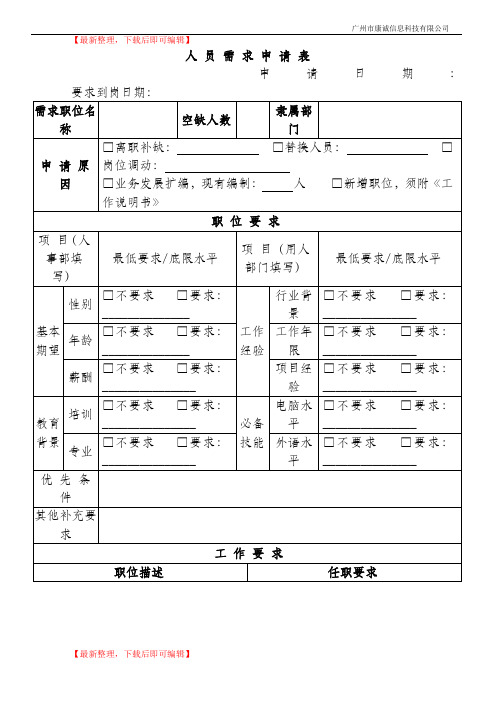 人员需求申请表(新)(完整资料).doc