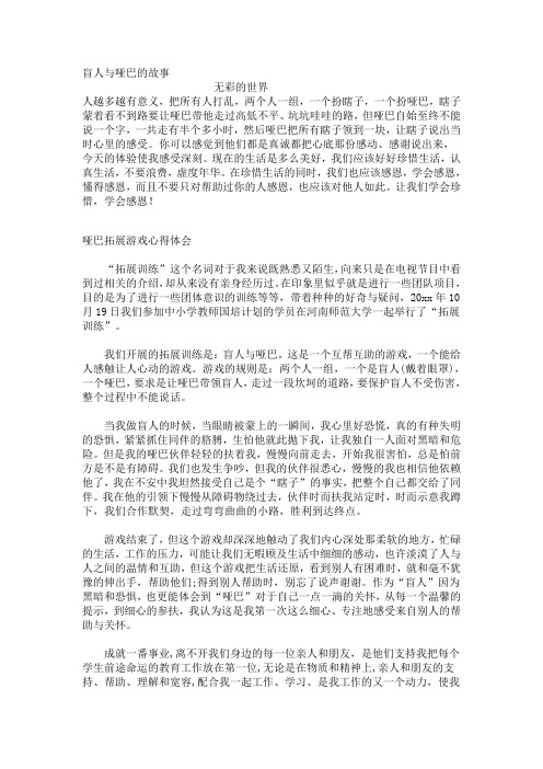 盲人与哑巴的故事