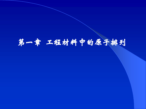 第一章  工程材料中的原子排列---1.2原子的规则排列