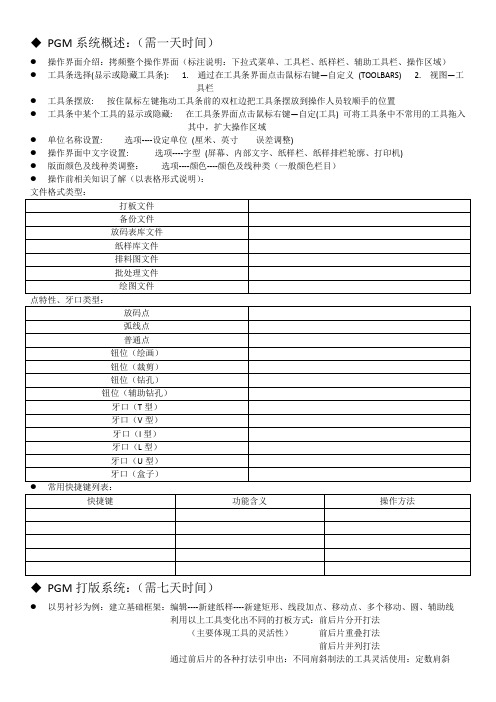 PGM操作说明书(明细)
