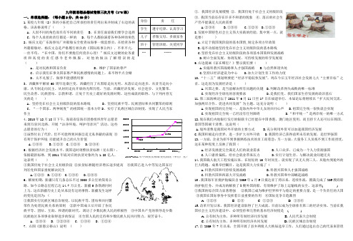 九年级思想品德试卷第三次月考(1-8课)