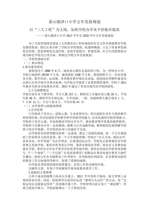 泽口小学五年发展规划