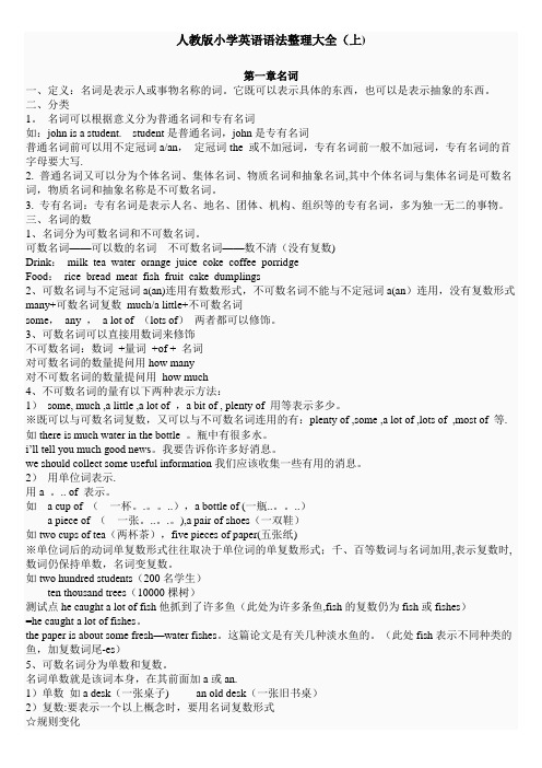 人教版小学英语语法整理大全