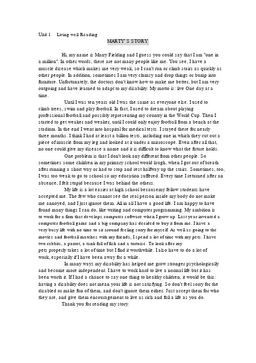 人教版高中英语_选修7_各单元课文原文