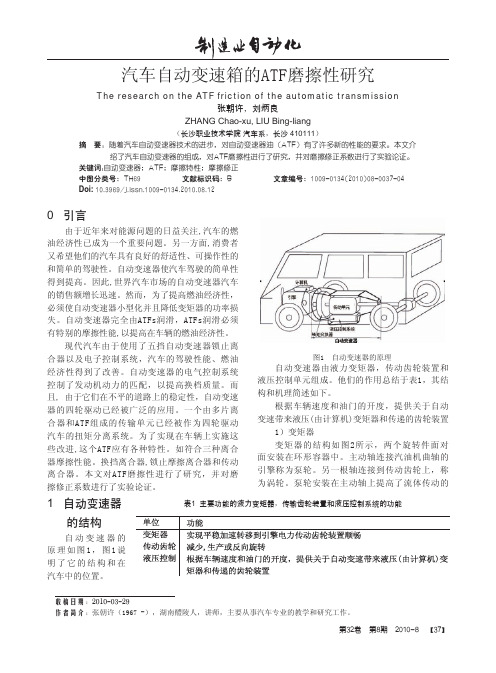 汽车自动变速箱的ATF磨擦性研究