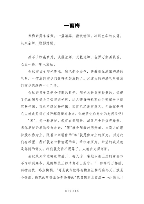 一剪梅_高三作文