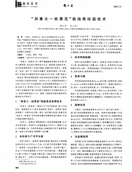 “加拿大一枝黄花”栽培秀珍菇技术