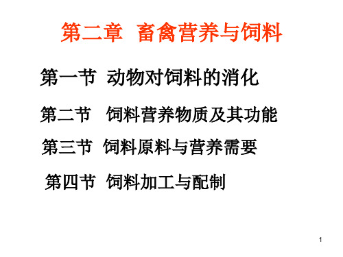 第二章    畜禽营养与饲料(1)