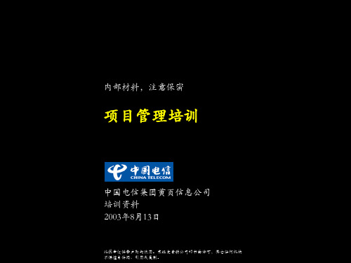 麦肯锡-中国电信-项目管理培训