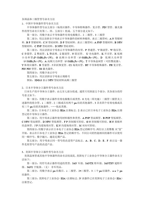 二极管命名规则