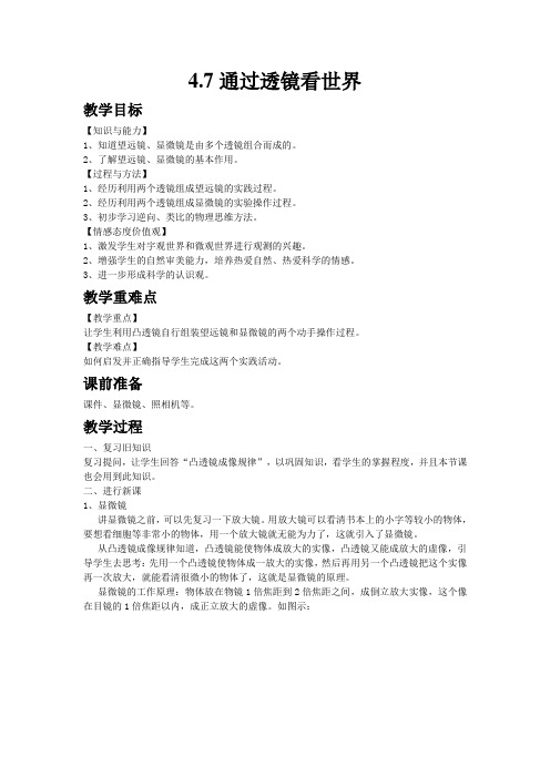 3969.教科版八年级物理上册4.7透过透镜看世界教案