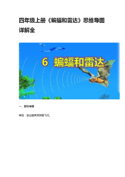 四年级上册《蝙蝠和雷达》思维导图详解全
