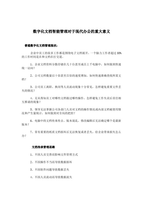 数字化文档智能管理对于现代办公的重大意义