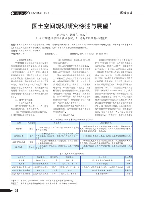 国土空间规划研究综述与展望