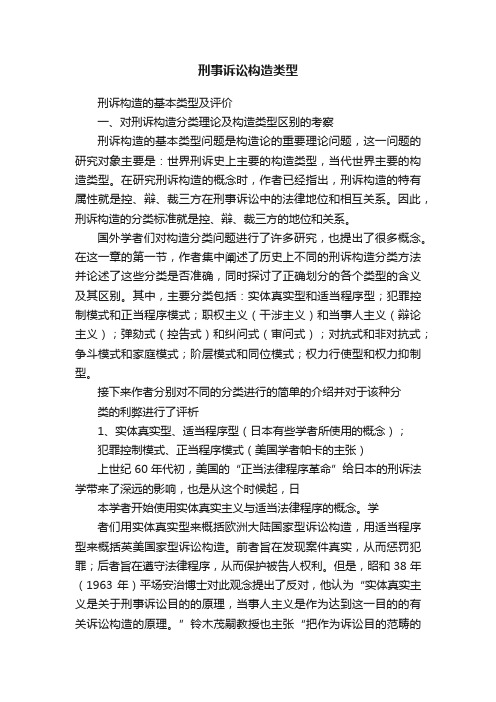刑事诉讼构造类型