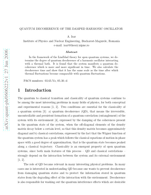 Quantum decoherence of the damped harmonic oscillator