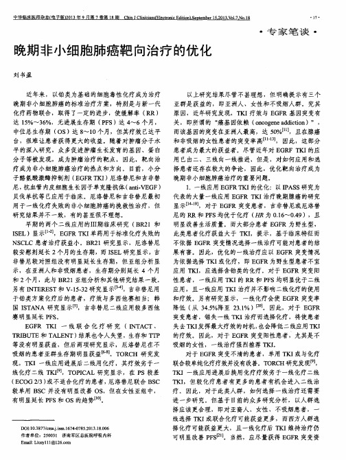 晚期非小细胞肺癌靶向治疗的优化