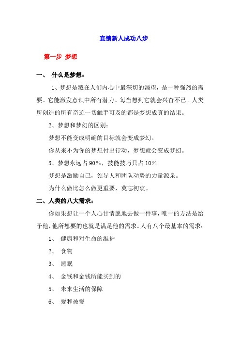 直销人员成功八步走