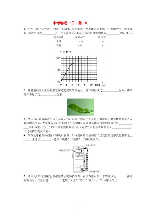 中考物理一日一练10