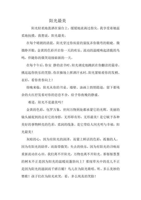 学生佳作《阳光最美》