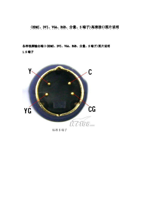 HDMI、DVI、VGA、RGB、分量、S端子)高清接口图片说明